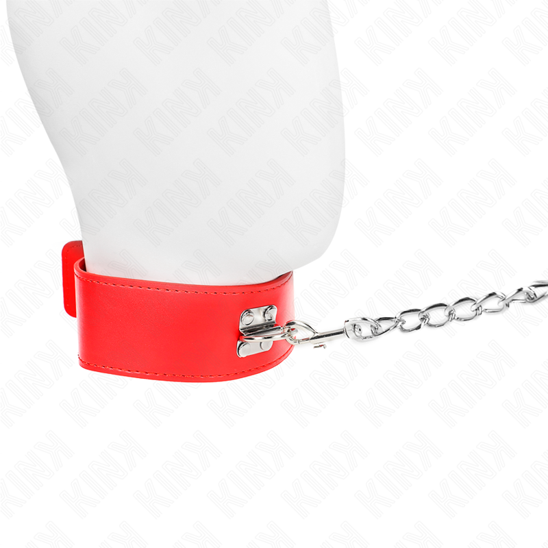 KINK COLLAR & GAG Collier Ceinture 65 Cm Large Bracelet Rouge Ajustable 33,... — accessoires inclus