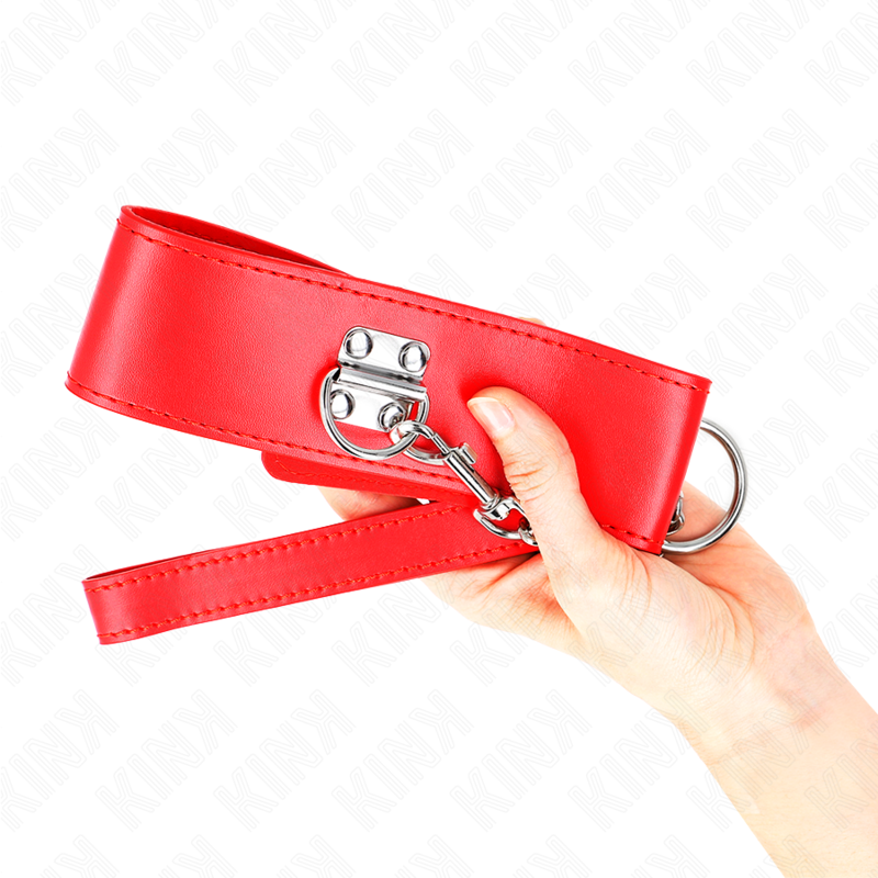 KINK COLLAR & GAG Collier Ceinture 65 Cm Large Bracelet Rouge Ajustable 33,... — vue arrière