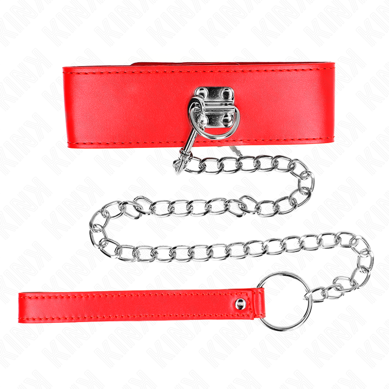 KINK COLLAR & GAG Collier Ceinture 65 Cm Large Bracelet Rouge Ajustable 33,... — vue détaillée