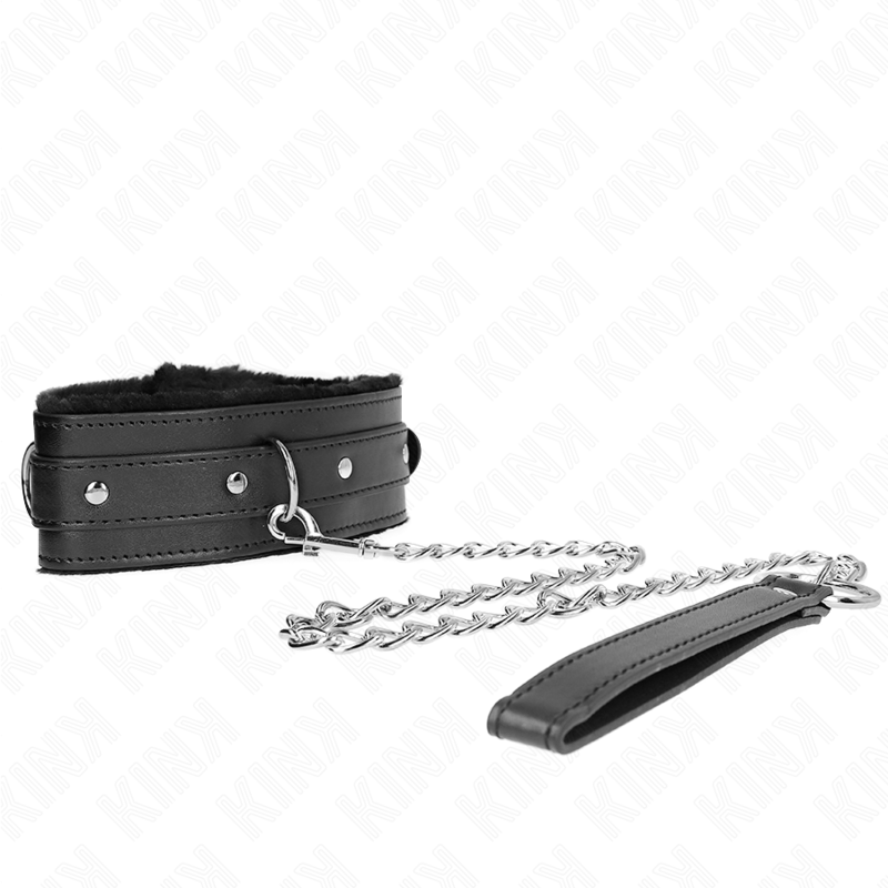 KINK COLLAR & GAG Collier Laisse 65 Cm Restrictions Noir 36-42 Cm X 5,5 Cm — vue alternative