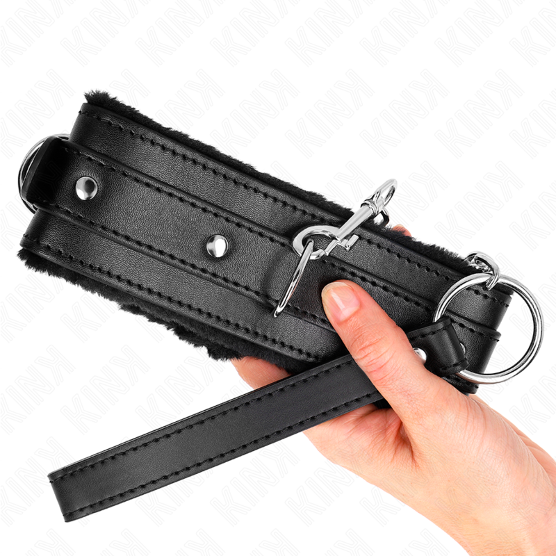 KINK COLLAR & GAG Collier Laisse 65 Cm Restrictions Noir 36-42 Cm X 5,5 Cm — vue arrière