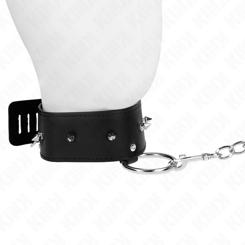 KINK COLLAR & GAG Collier 65 Cm Laisse Clous Argentés Modèle 2 Réglable 36-... — vue alternative