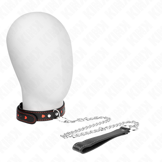 KINK COLLAR & GAG Collier Bracelet 65 Cm Détails Coeur 52,5 X 2,5 Cm - Aura Intime