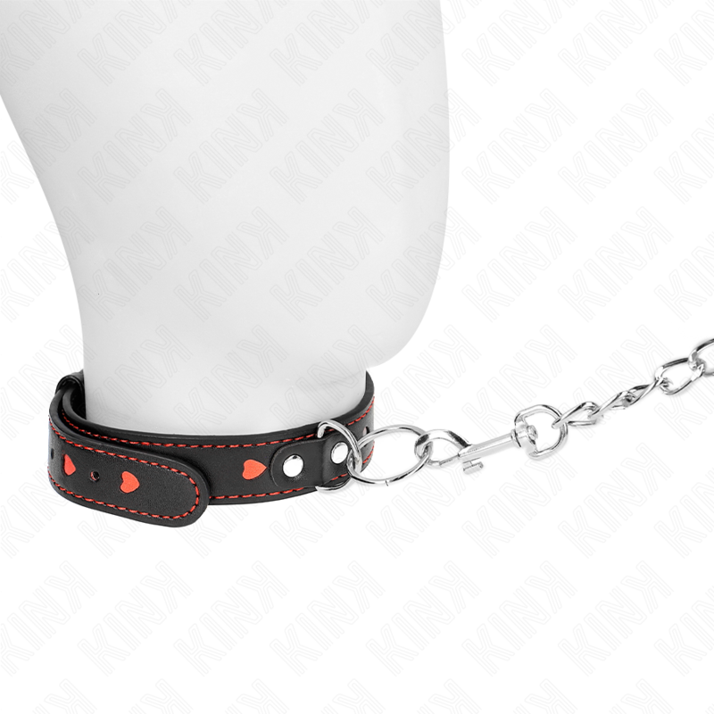 KINK COLLAR & GAG Collier Bracelet 65 Cm Détails Coeur 52,5 X 2,5 Cm — vue détaillée