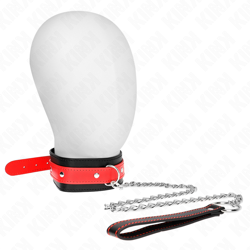 KINK COLLAR & GAG Collier Bracelet Rouge 65 Cm Ajustable 36-43 Cm X 5 Cm - Aura Intime