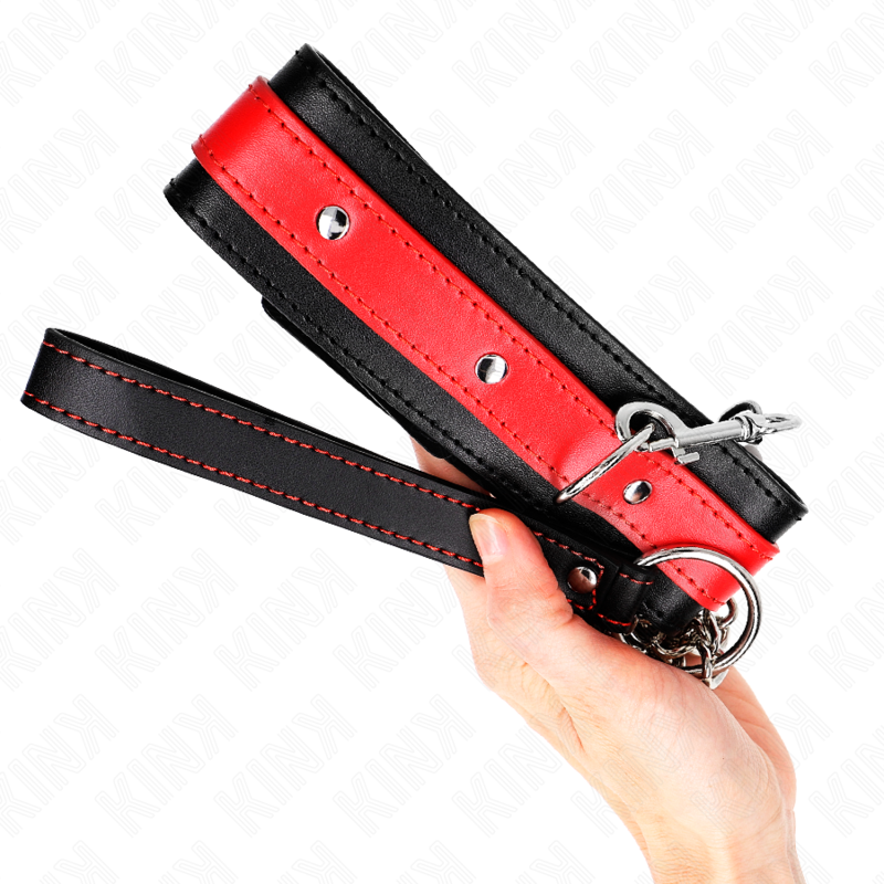 KINK COLLAR & GAG Collier Bracelet Rouge 65 Cm Ajustable 36-43 Cm X 5 Cm — vue arrière