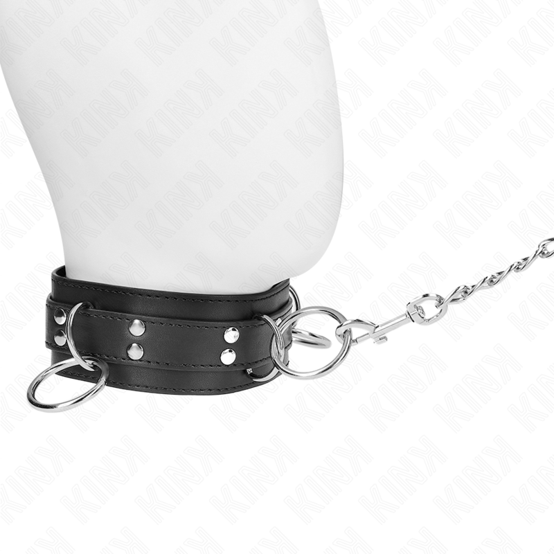 KINK COLLAR & GAG Collier Esclavage 3 Anneaux Sangle 80 Cm 53 X 5 Cm — vue détaillée