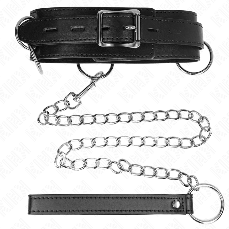 KINK COLLAR & GAG Collier Esclavage 3 Anneaux Sangle 80 Cm 53 X 5 Cm — vue arrière