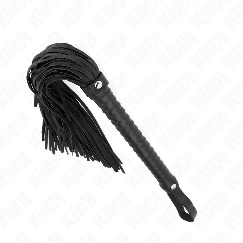 KINK IMPACT & TOUCH Fouet Manche Texturé Noir 48,5 Cm — accessoires inclus