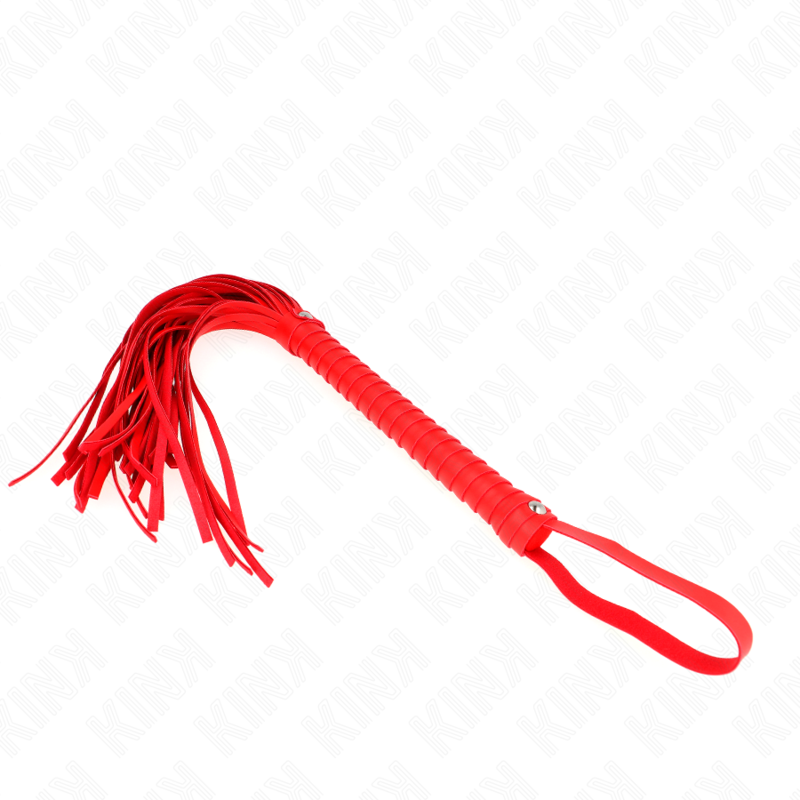 KINK IMPACT & TOUCH Fouet Manche Texturé Rouge 48,5 Cm — accessoires inclus