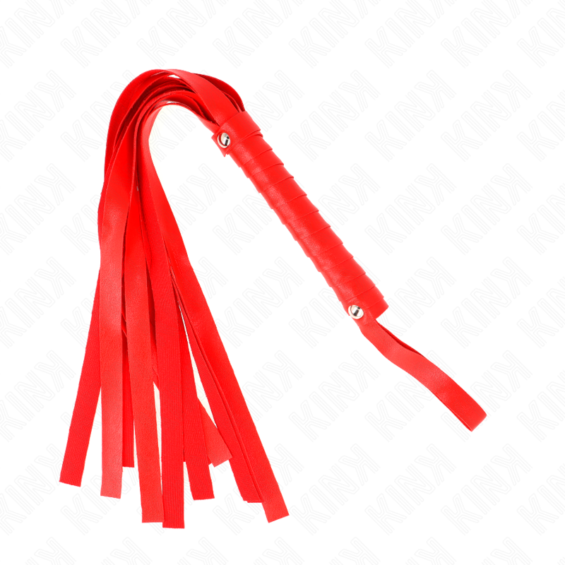 KINK IMPACT & TOUCH Fouet À Queue Large Rouge 48,5 Cm — accessoires inclus