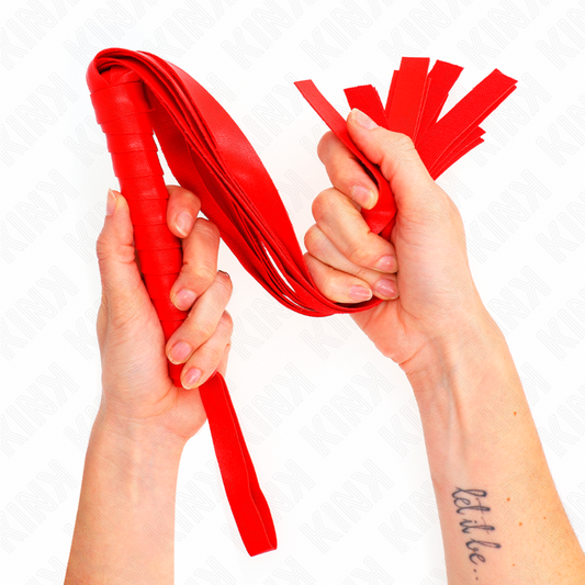 KINK IMPACT & TOUCH Fouet À Queue Large Rouge 48,5 Cm - Aura Intime