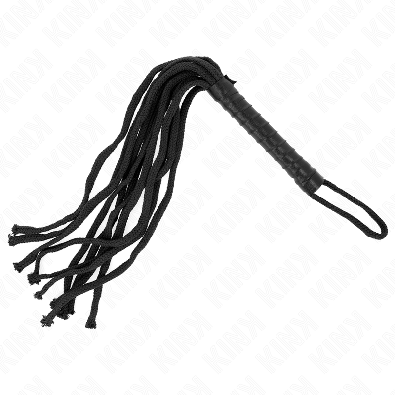 KINK IMPACT & TOUCH Fouet Corde Noire 56 Cm — vue détaillée