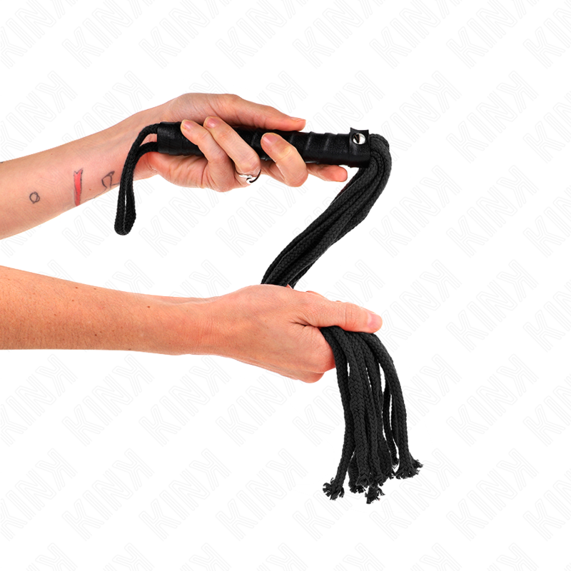 KINK IMPACT & TOUCH Fouet Corde Noire 56 Cm — vue arrière