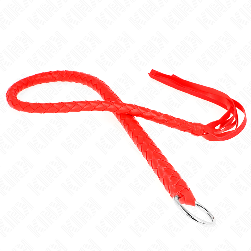 KINK IMPACT & TOUCH Fouet Serpent Anneau Rouge 65 Cm — vue détaillée
