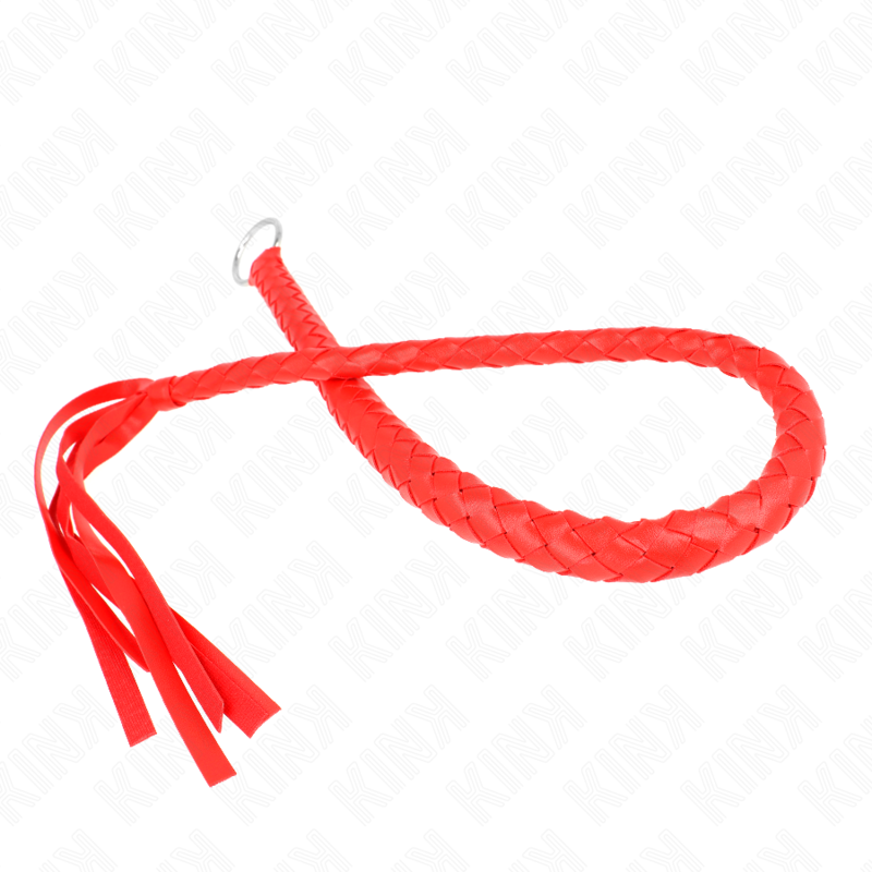 KINK IMPACT & TOUCH Fouet Serpent Anneau Rouge 65 Cm — accessoires inclus