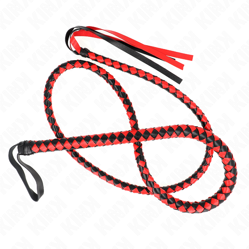 KINK IMPACT & TOUCH Fouet Long Serpent Rouge 210 Cm — vue détaillée