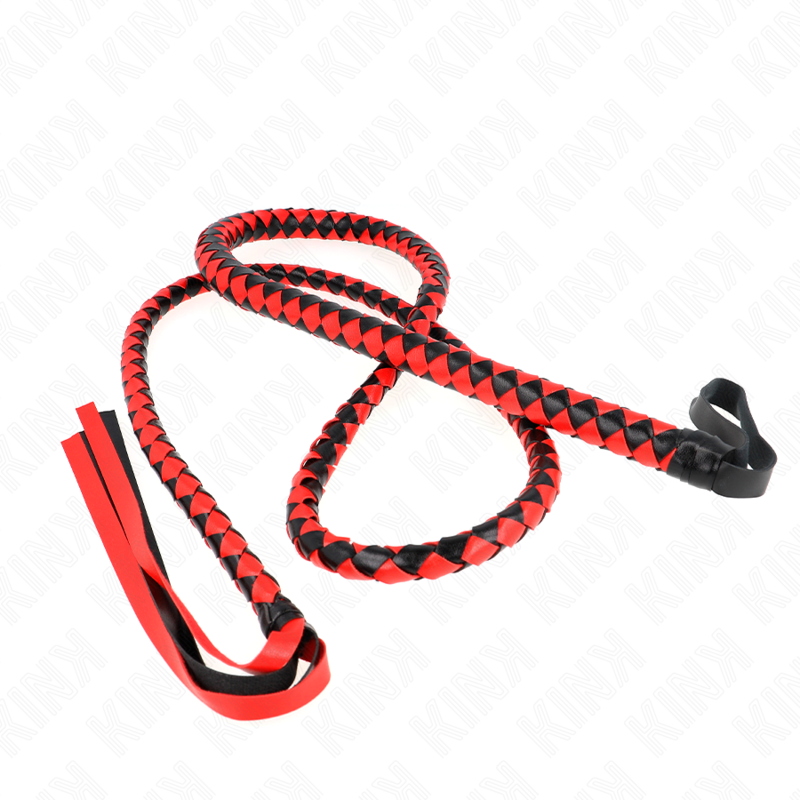 KINK IMPACT & TOUCH Fouet Long Serpent Rouge 210 Cm — accessoires inclus