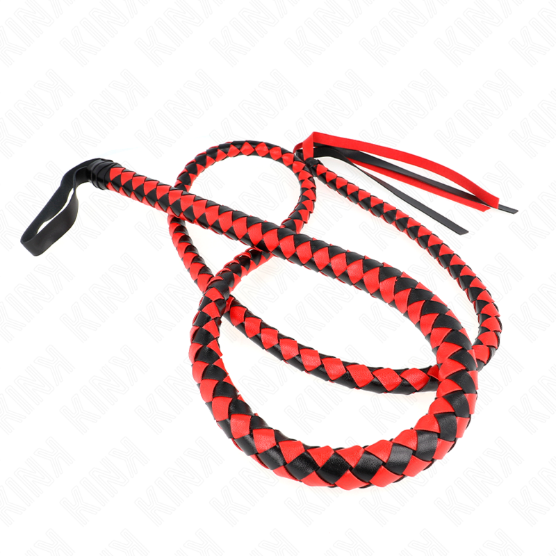 KINK IMPACT & TOUCH Fouet Long Serpent Rouge 210 Cm — vue arrière