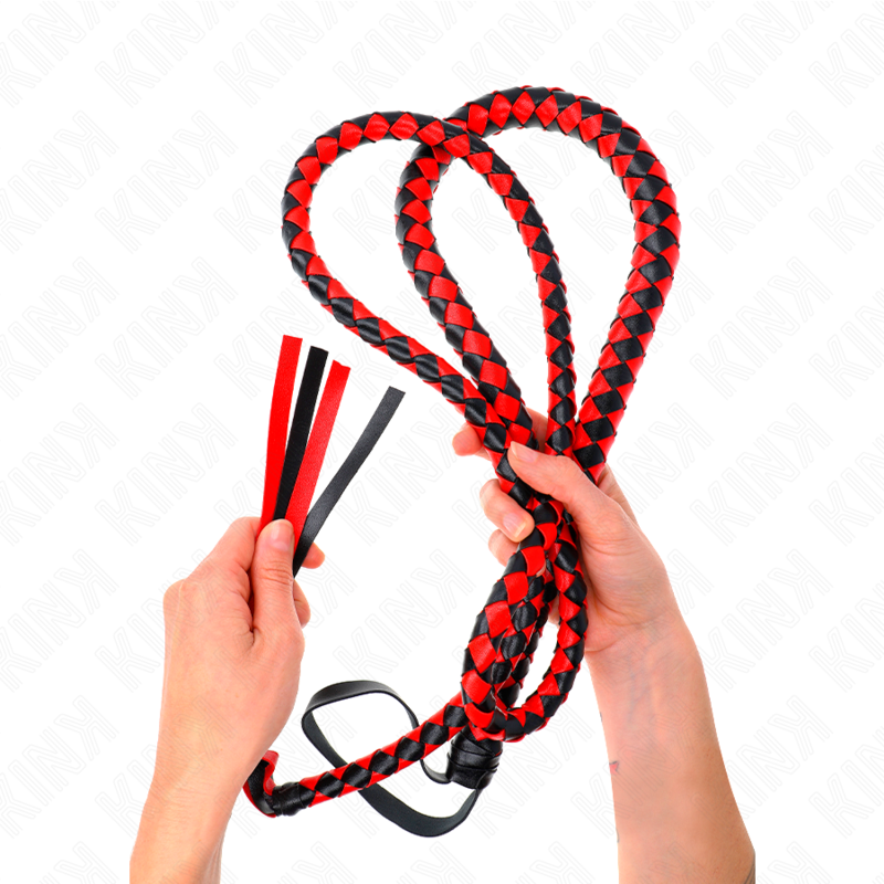 KINK IMPACT & TOUCH Fouet Long Serpent Rouge 210 Cm - Aura Intime