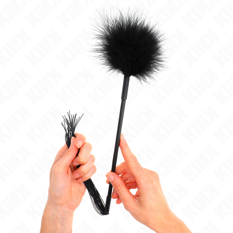 KINK IMPACT & TOUCH Fouet Silicone Plumes Chatouiller 47 Cm - Aura Intime