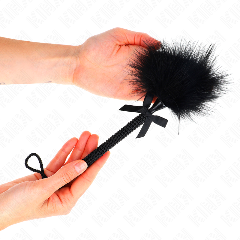 KINK IMPACT & TOUCH Baguette Corde Nylon Plumes Chatouillantes Noeud Noir 25 Cm — vue alternative