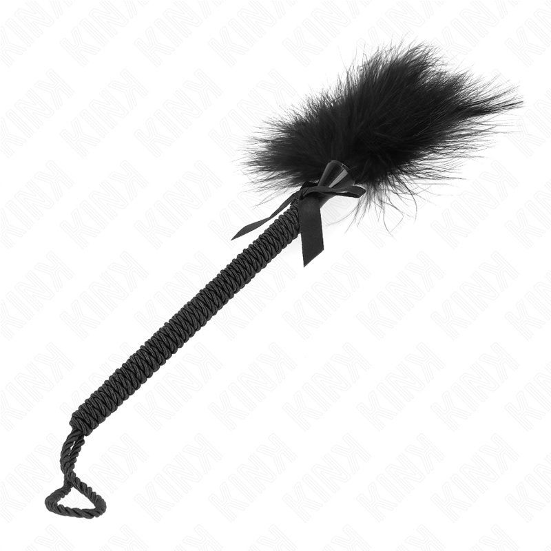 KINK IMPACT & TOUCH Baguette Corde Nylon Plumes Chatouillantes Noeud Noir 25 Cm — vue arrière