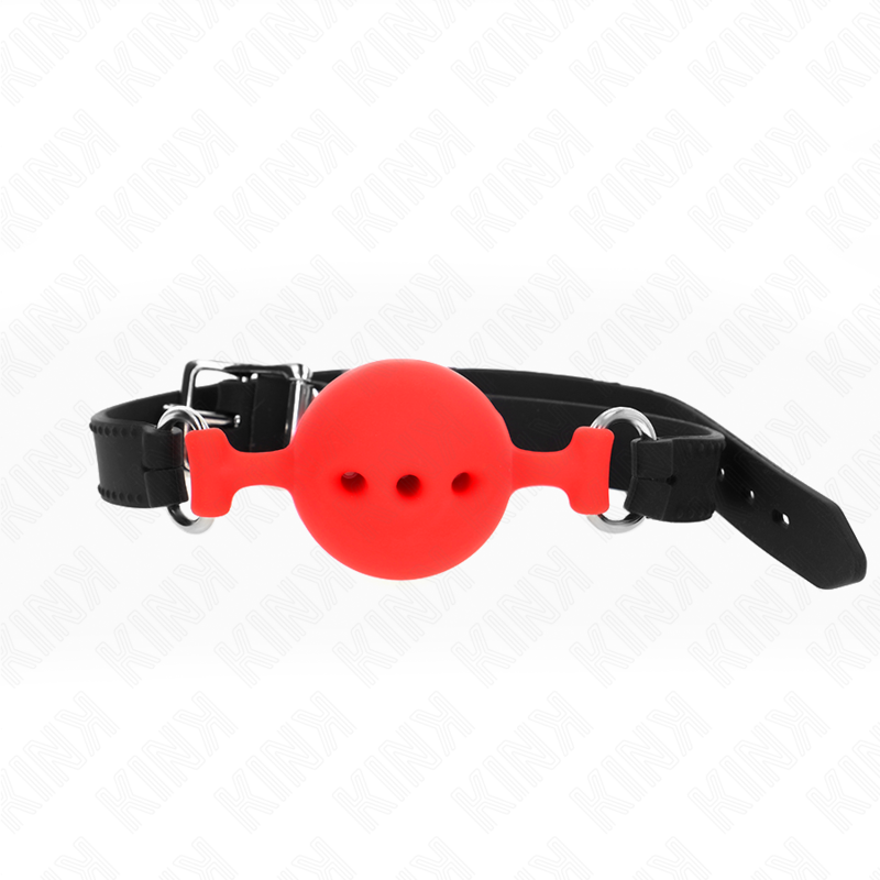 KINK COLLAR & GAG Bag Entier Silicone 55 X 2 Cm Boule 4,5 Cm Taille M Rouge... - Aura Intime