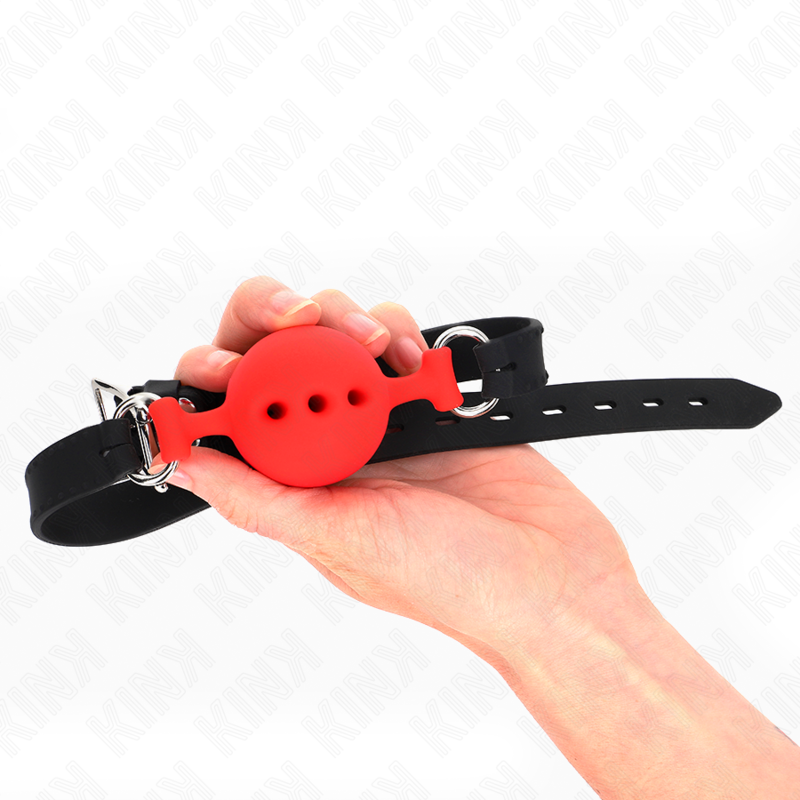 KINK COLLAR & GAG Bag Entier Silicone 55 X 2 Cm Boule 4,5 Cm Taille M Rouge... — vue détaillée