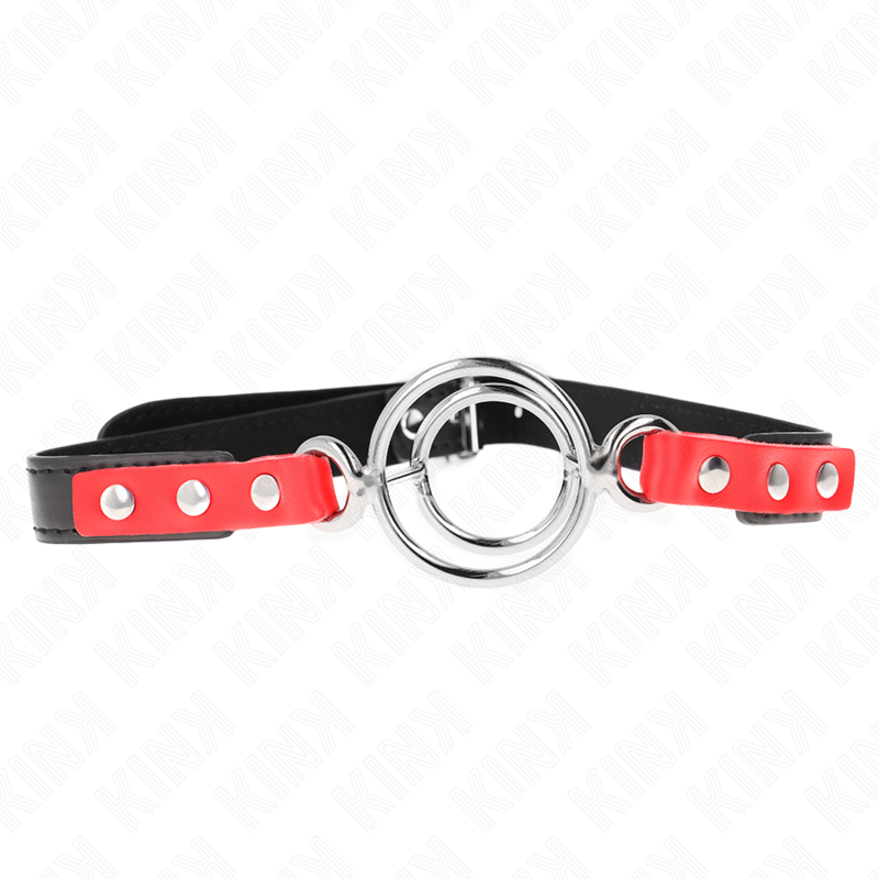 KINK COLLAR & GAG Gag Plusieurs O-Rings 4 / 4,8 Cm Rouge 38 X 56 Cm — vue détaillée