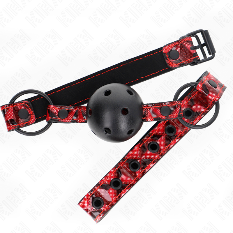KINK COLLAR & GAG Boule Motif Diamant 4,5 Cm Gag Modèle 2 64,5 Cm Réglable ... — vue détaillée