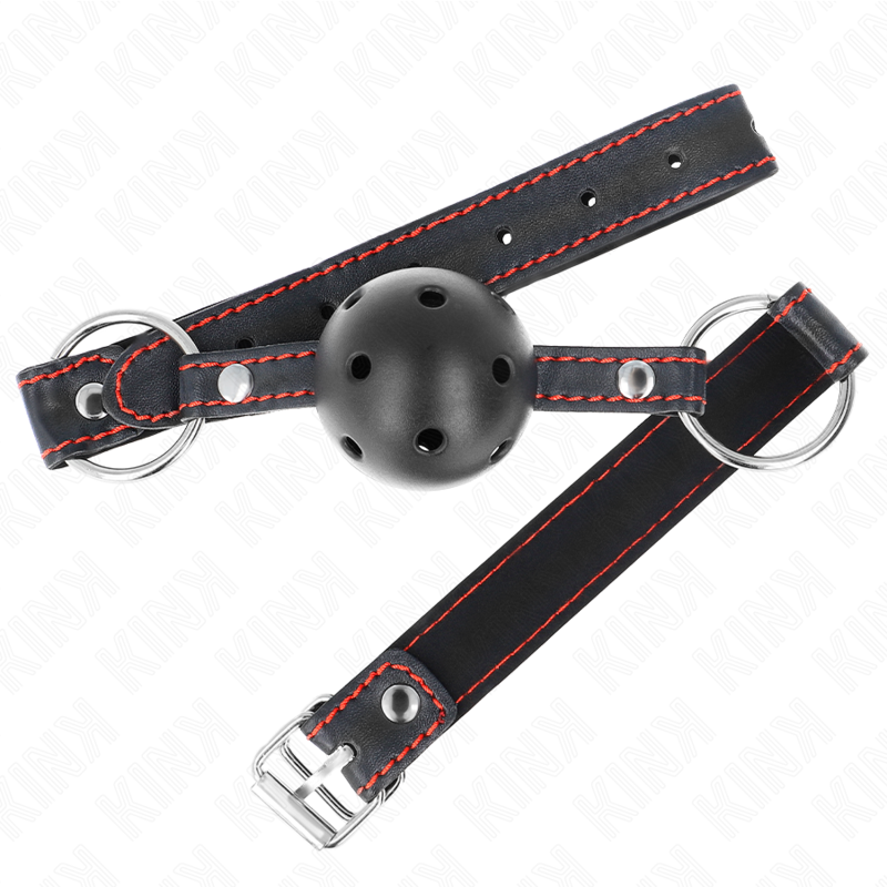 KINK COLLAR & GAG Bag-Balle Creux Dur Noir Modèle 2 65 X 2,5 Cm — vue détaillée