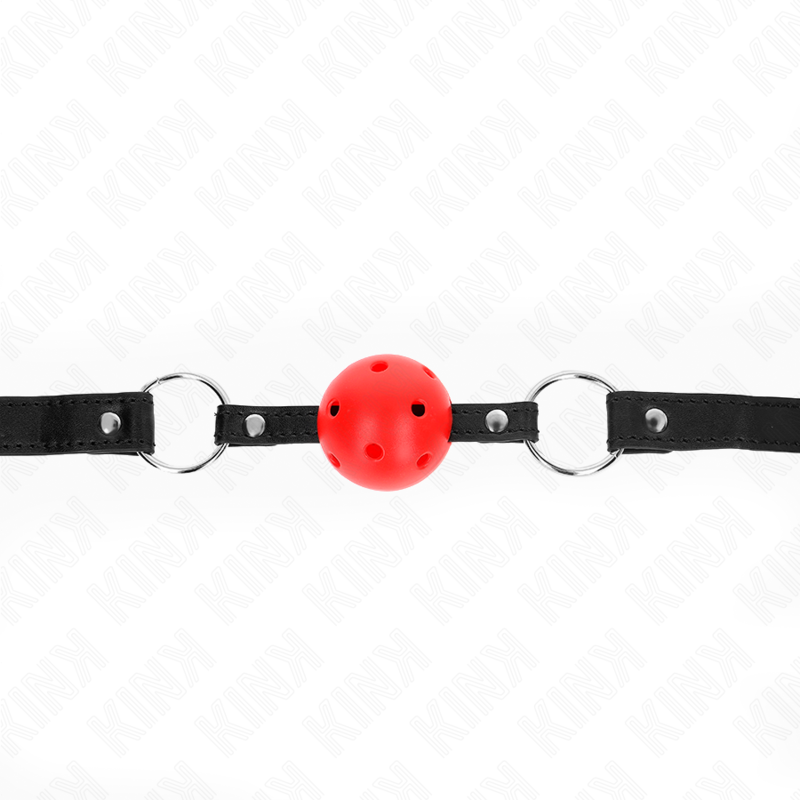 KINK COLLAR & GAG Boule Creuse Dure Rouge 4,5 Cm Gag Modele 1 63,5 X 2 Cm — vue arrière