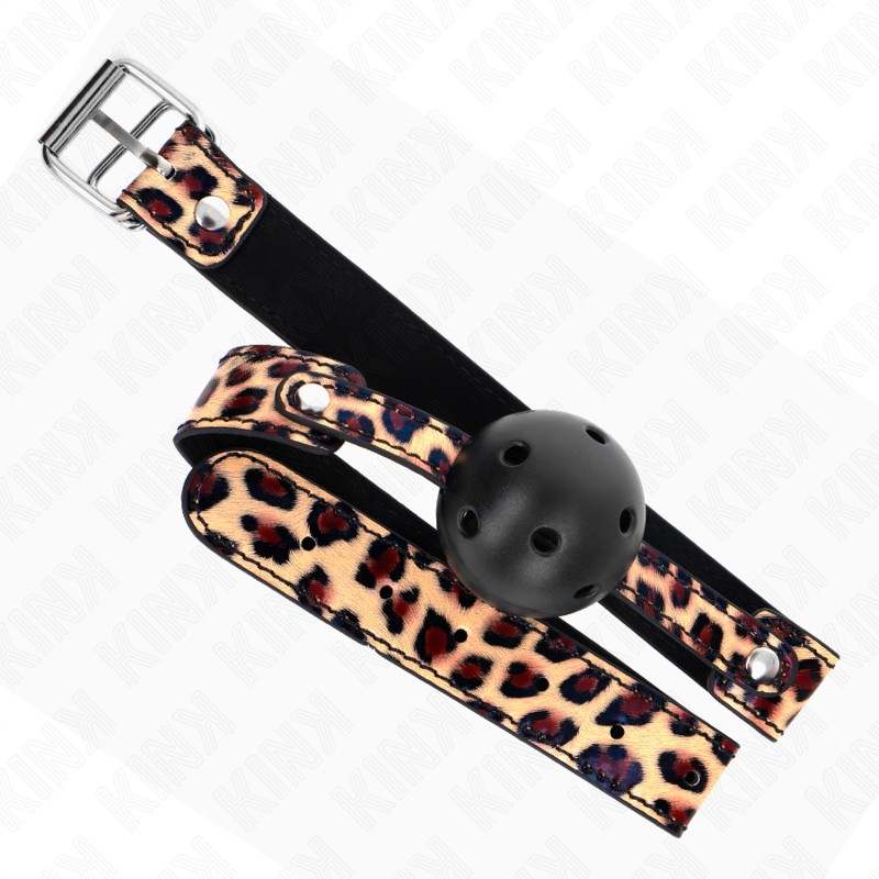 KINK COLLAR & GAG Balle Respirante Léopard 4,5 Cm Bag 65 X 2,5 Cm — vue arrière