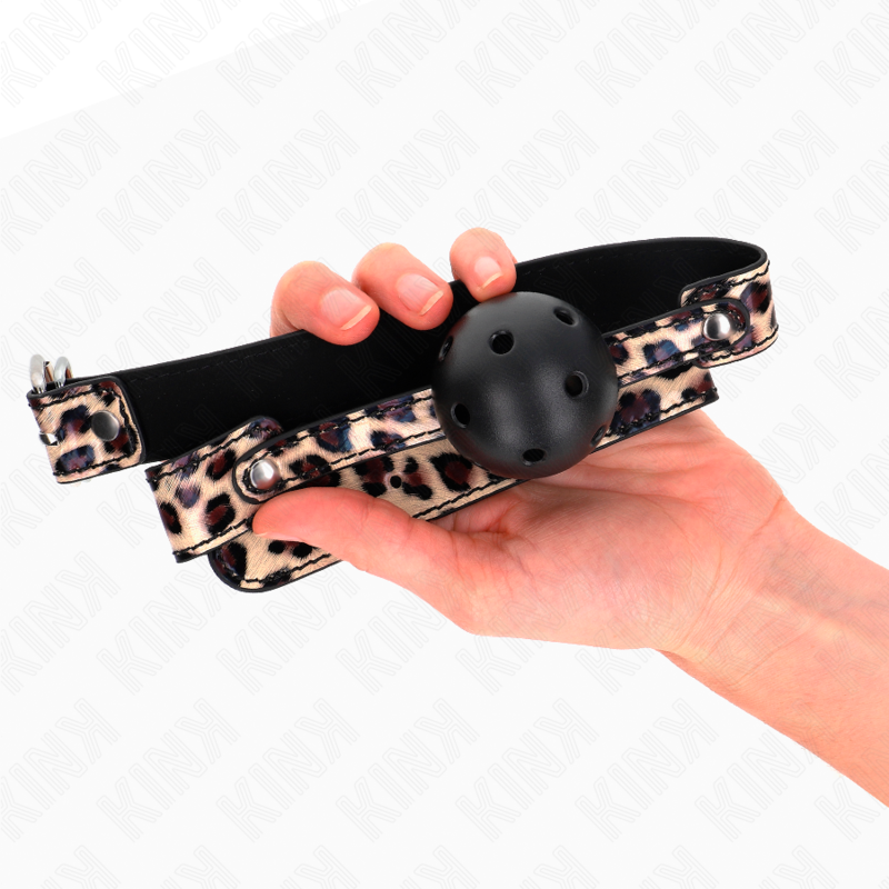 KINK COLLAR & GAG Balle Respirante Léopard 4,5 Cm Bag 65 X 2,5 Cm — vue alternative