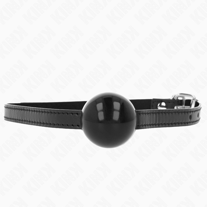 KINK COLLAR & GAG Balle Solide Simple Noire 4 Cm Bag 65 X 1,5 Cm - Aura Intime