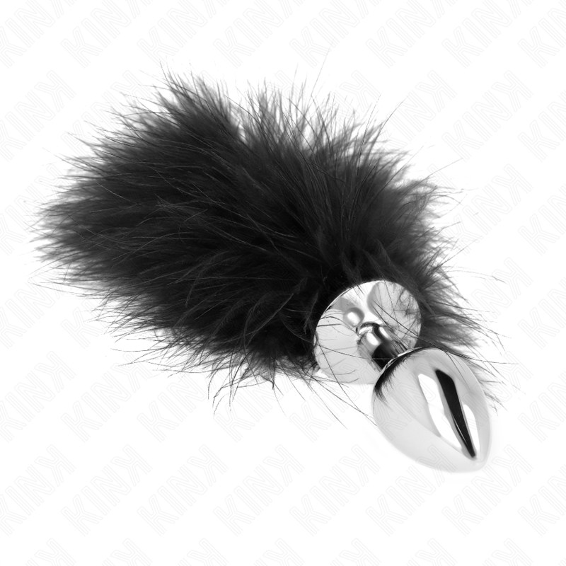 KINK PLEASURE PLUGS Plug Anal Acier Inoxydable 11 X 7 Cm Plume 11 Cm — vue alternative