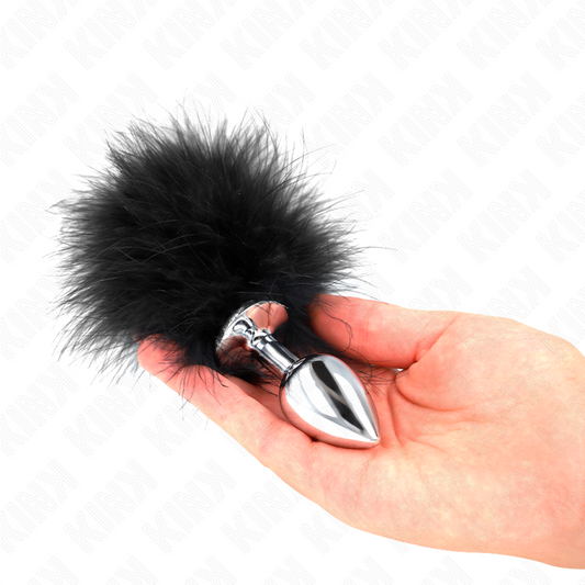 KINK PLEASURE PLUGS Plug Anal Acier Inoxydable 11 X 7 Cm Plume 11 Cm - Aura Intime