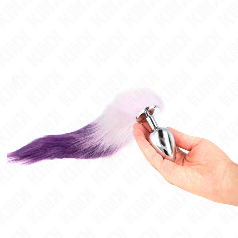 KINK PLEASURE PLUGS Plug Anal Taille L 10 X 4 Cm Queue Synthétique 40 Cm Violet - Aura Intime