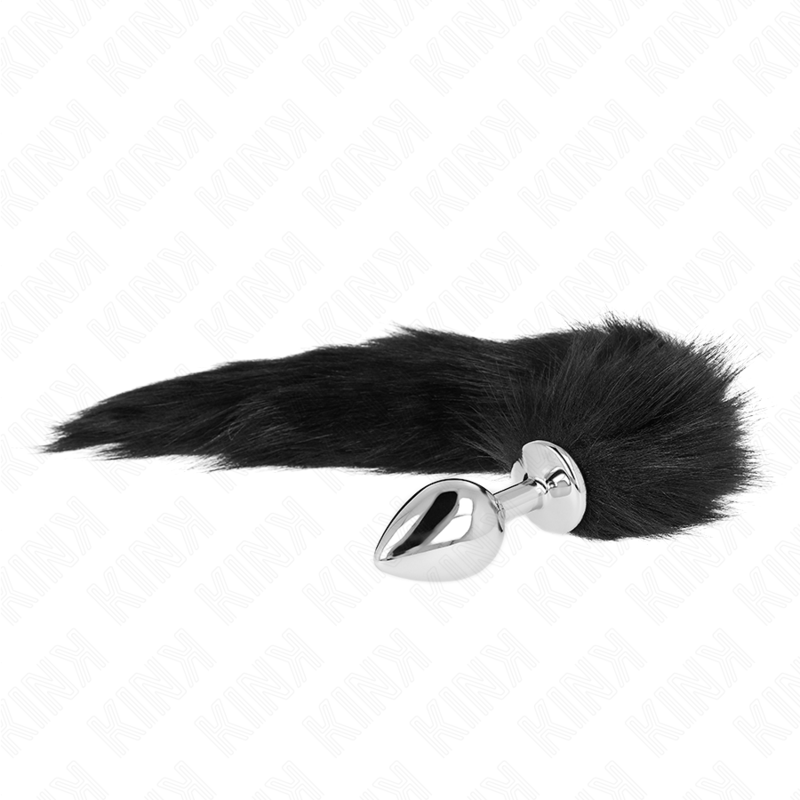 KINK PLEASURE PLUGS Plug Anal Taille M 8 X 3,5 Cm Queue Synthétique 40 Cm Noir — vue détaillée