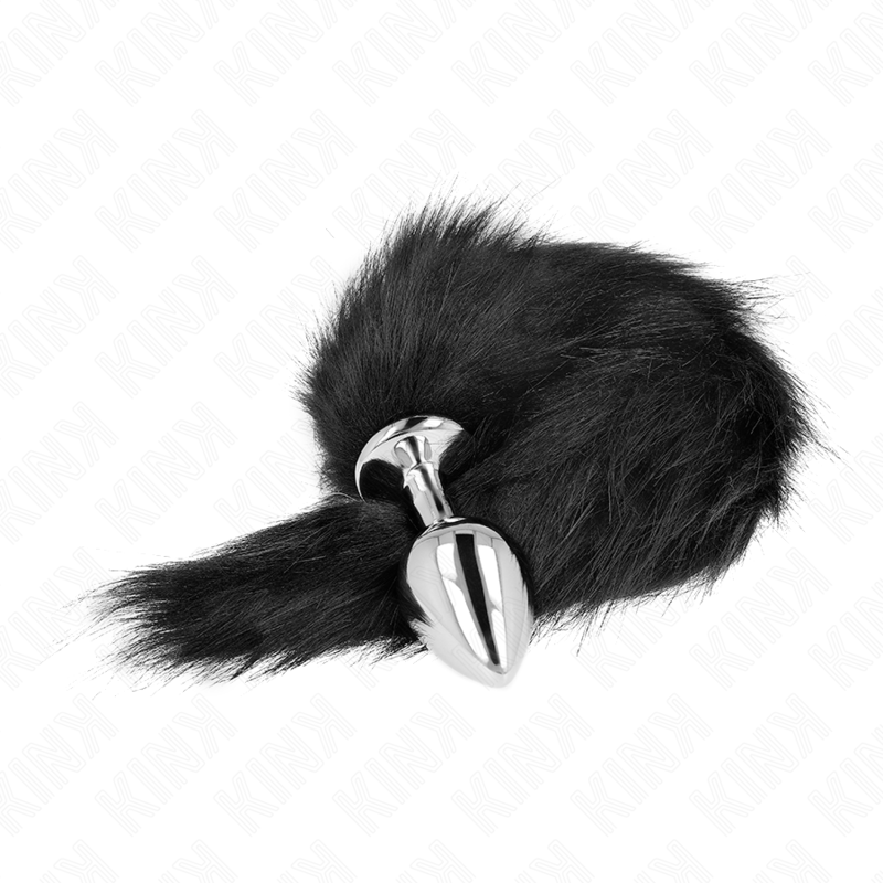 KINK PLEASURE PLUGS Plug Anal Taille M 8 X 3,5 Cm Queue Synthétique 40 Cm Noir — vue arrière