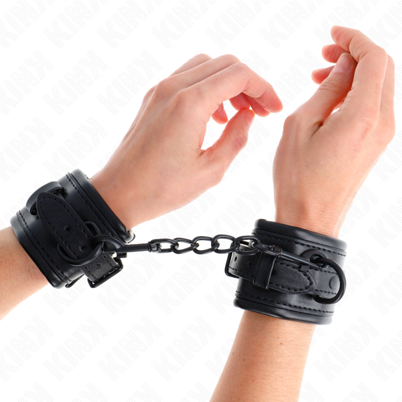 KINK WRIST RESTRAINT Appui-Poignets Noir Ajustable 20-30 Cm X 6 Cm - Aura Intime
