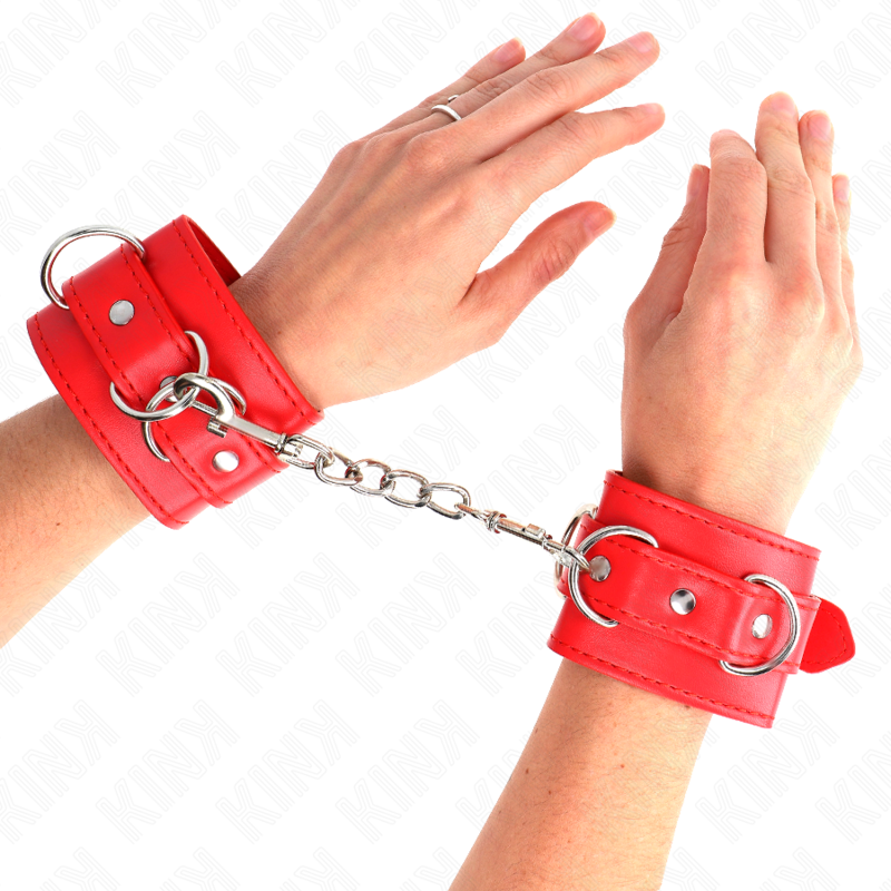 KINK WRIST RESTRAINT 3 Appareils-Poignets Ajustables Rouge 17,5-25 Cm X 6 Cm - Aura Intime