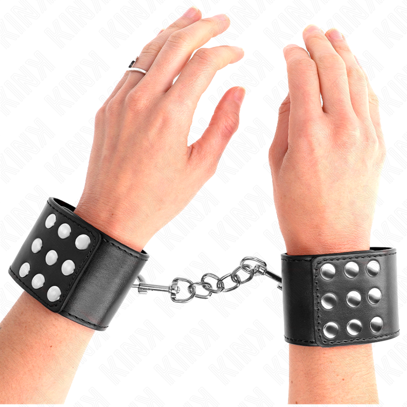 KINK WRIST RESTRAINT Appui-Poignets Bouton-Pression Noir Réglable 19-24 Cm X 5... - Aura Intime