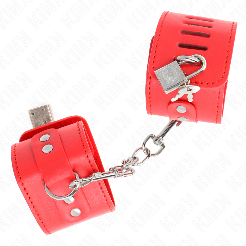 KINK WRIST RESTRAINT Appui-Poignets Fermeture Par Cadenas Rouge Ajustable 16-2... — vue alternative