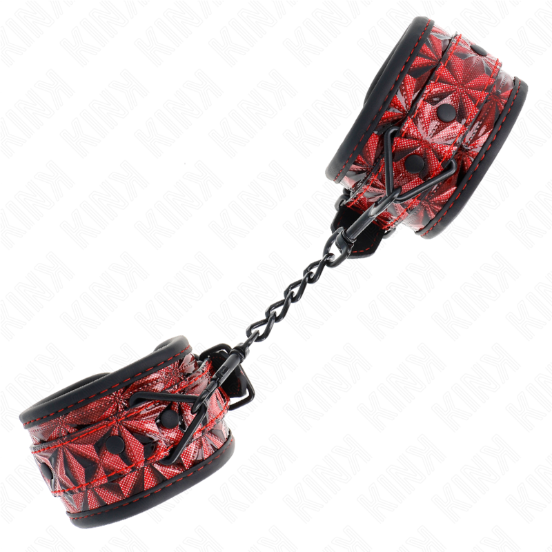 KINK WRIST RESTRAINT Appui-Poignets Motif Diamant Rouge Foncé Réglable 17-26 C... — vue alternative