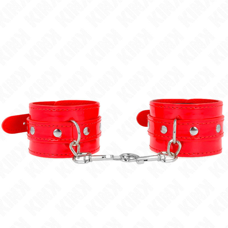 KINK WRIST RESTRAINT Manchettes Brillantes Rouge Ajustables 23-33 Cm — vue détaillée
