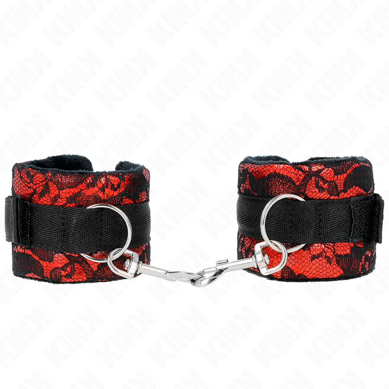 KINK WRIST RESTRAINT Attentes-Poignets Courtes Dentelle Velours Reliure Nylon ... — vue détaillée