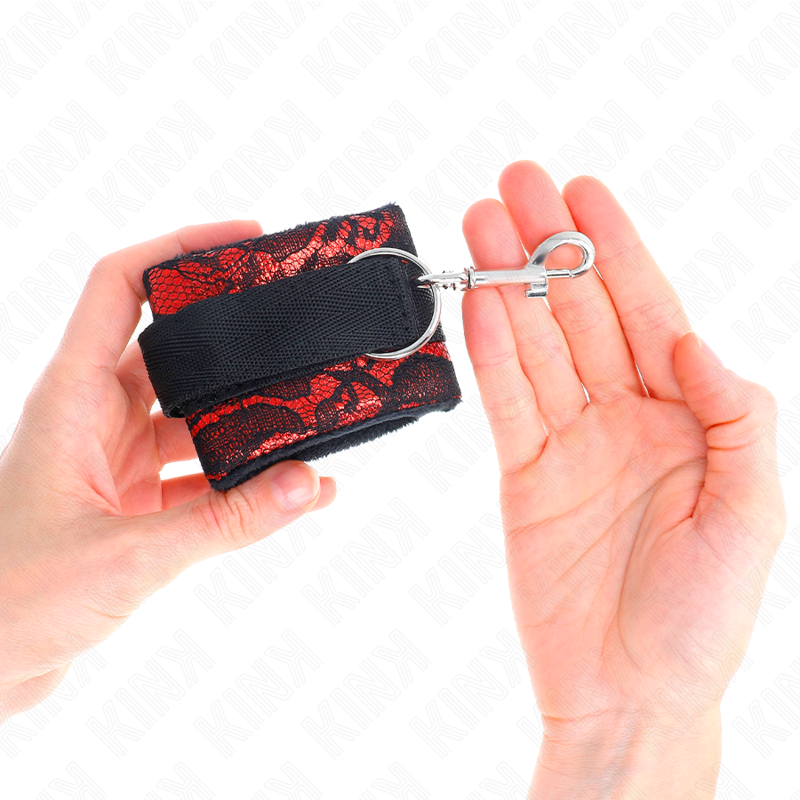 KINK WRIST RESTRAINT Attentes-Poignets Courtes Dentelle Velours Reliure Nylon ... — vue arrière