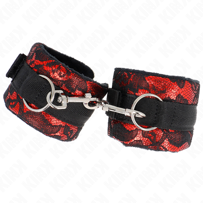KINK WRIST RESTRAINT Attentes-Poignets Courtes Dentelle Velours Reliure Nylon ... — vue alternative